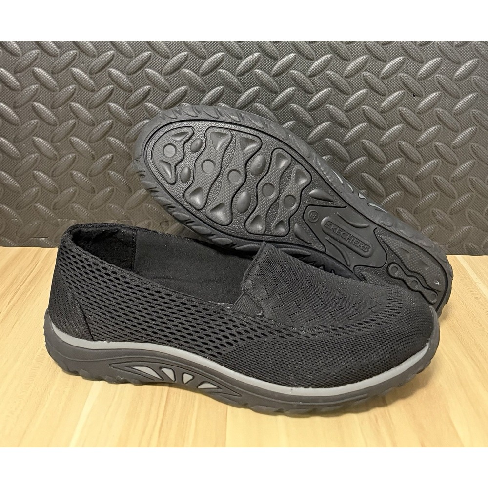 Skechers Relaxed Fit Reggae Fest Willows Vibe Black Sneakers Womens Size 9